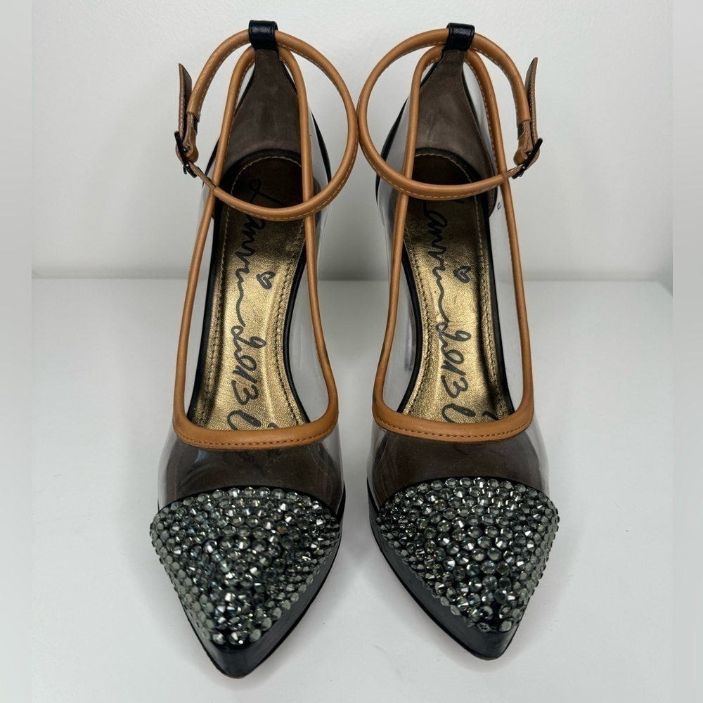 Lanvin Crystal Cap Toe Clear Heels Sz 39.5 - Picture 2 of 7